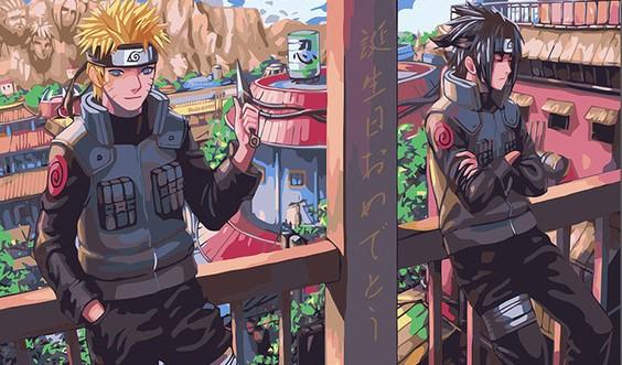 Naruto and Sasuke Jounin - Paint By Number - Painting By Numbers