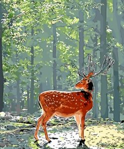 deer in forest paint by numbers