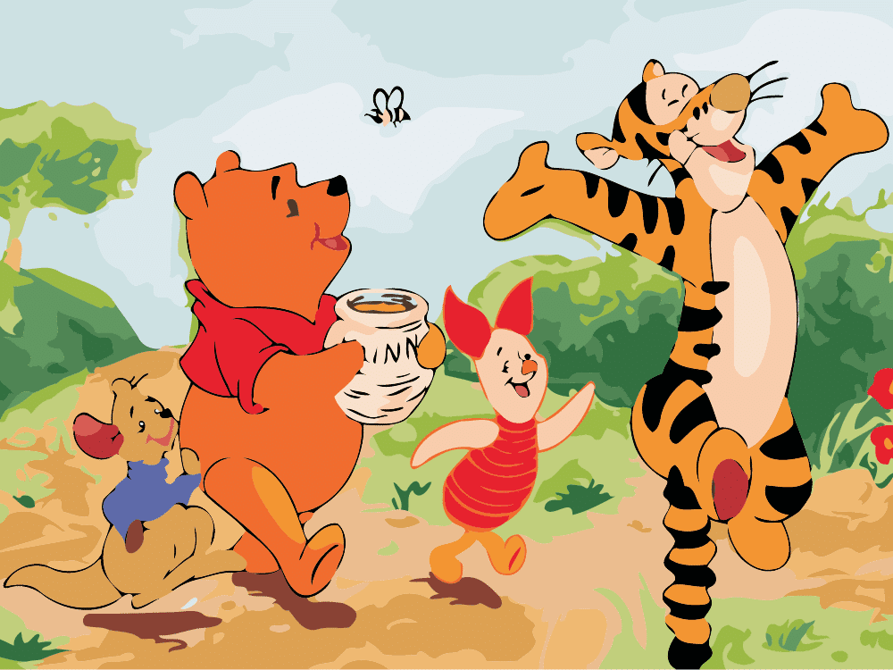 Buy Winnie the Pooh Cartoon canvas for modern paint by numbers or check our...