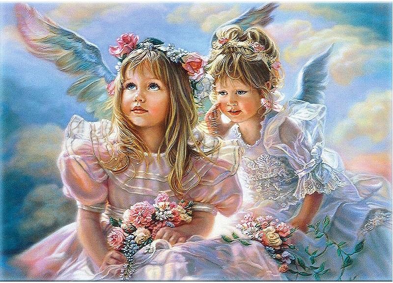 Angel Girls Wall Art Picture - DIY Paint By Numbers - Modern Paint