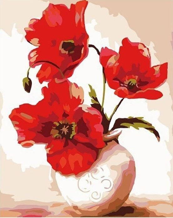Europe Red Vase - DIY Paint By Numbers - Modern Paint
