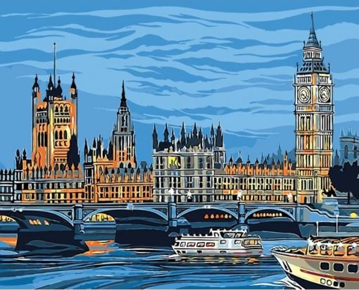 Big Ben boat City - DIY Paint By Numbers - Numeral Paint