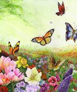 Butterfly Landscape  - DIY Paint By Numbers - Numeral Paint