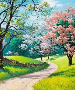 Herry Blossoms Road Painting - DIY Paint By Numbers - Numeral Paint