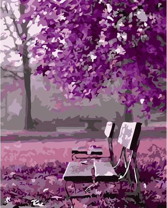 Purple Landscape - DIY Paint By Numbers - Modern Paint