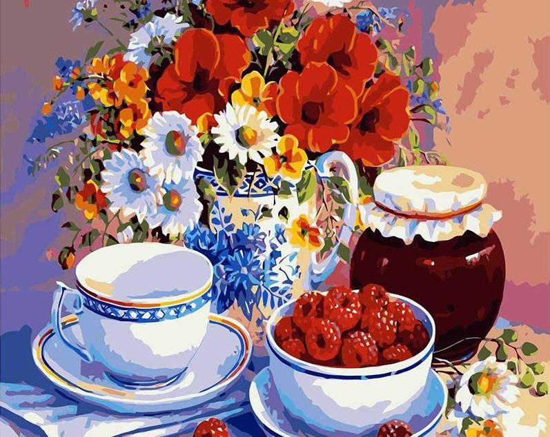 Flowers And Fruits DIY Paint By Numbers Kit Acrylic Painting On Canvas