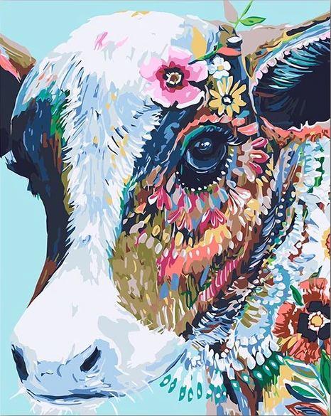Abstract Cow - DIY Paint By Numbers - Numeral Paint