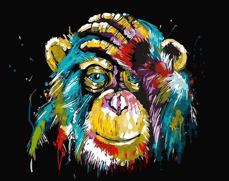 Abstract Monkey - DIY Paint By Numbers - Modern Paint