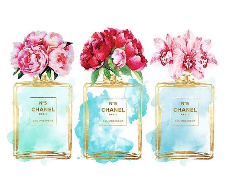 Floral Coco Chanel Perfume - Paint By Numbers - Painting By Numbers