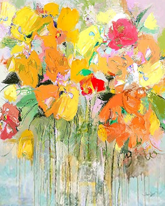 Abstract Flowers Art - Paint By Numbers - Painting By Numbers