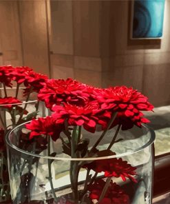 Beautiful Red Flowers Paint by number