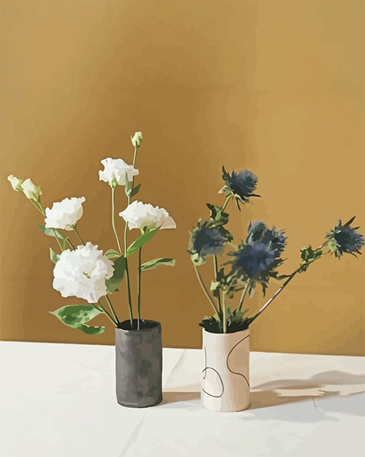 Flowers in Vase - Flowers Paint By Number - Paint by numbers for adult