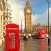 London Phone Box with big ben adult paint by numbers
