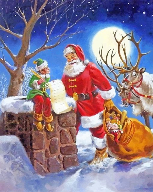 Christmas Santa Claus - Paint By Numbers - Painting By Numbers