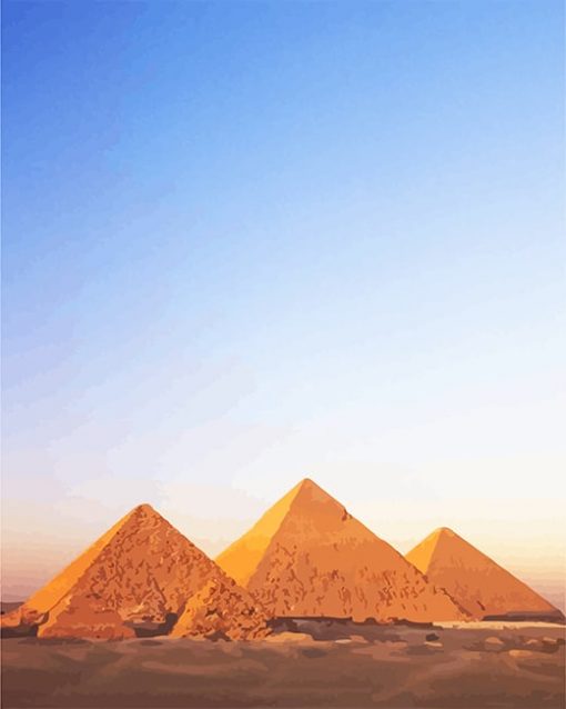 Egypt Pyramids Landscape adult paint by number