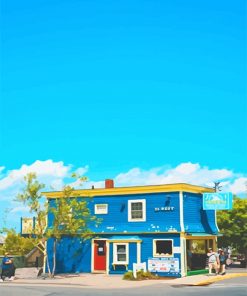 Peaceful Blue House paint by number