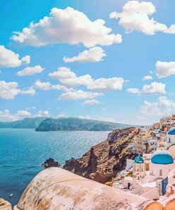 Santorini Greece paint by number