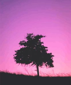 tree Silhouette adult paint by number