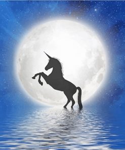 Unicorn Moon Silhouette paint by number