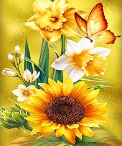 Beautiful Yellow Flowers adult paint by numbers