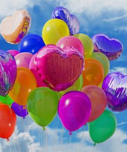 Flying Colorful Balloons paint by number