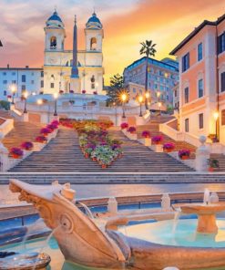 Spanish Steps Rome paint by numbers