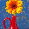 Sunflower In Red Vase adult paint by numbers