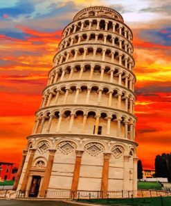 Beautiful Leaning Tower of Pisa Italy Rome paint by numbers