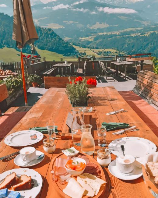 Breakfast View In Austria paint by numbers