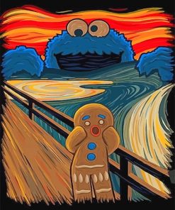 Gingerbread Man Cookie Monster paint by number