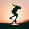 Man Skateboarding Silhouette paint by number
