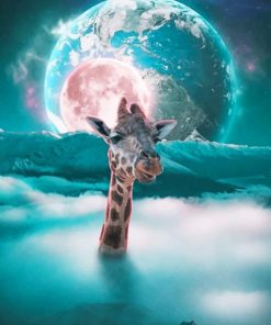 Moon Giraffe paint By Numbers