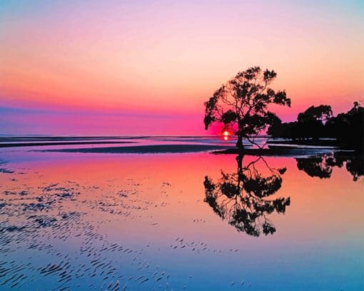 Nudgee Beach Australia paint by numbers