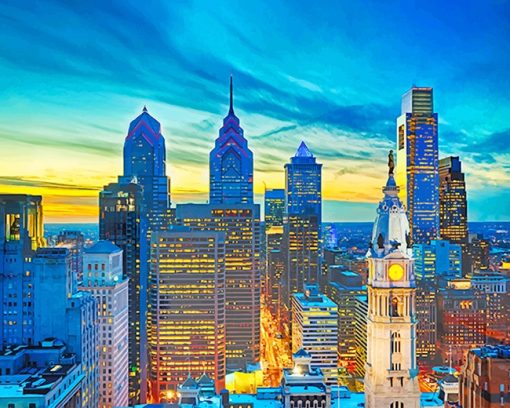 Philadelphia USA paint by number