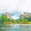 River Yosemite Valley California paint by number