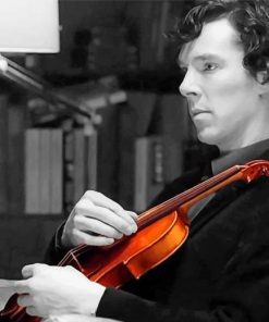 Sherlock Holmes Playing Violin paint by number