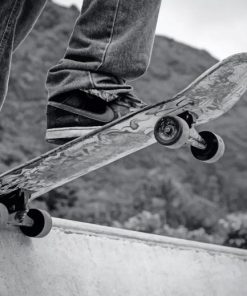 Skateboarding Black And White paint by number