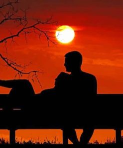 sunset romance couple romantic view paint by numbers