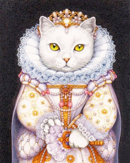 white beautiful cat adult paint by numbers