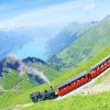 Amazing Drone View Of Train In Switzerland paint by numbers
