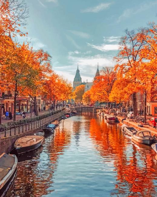 Amsterdam Autumn - Paint By Numbers - Painting By Numbers