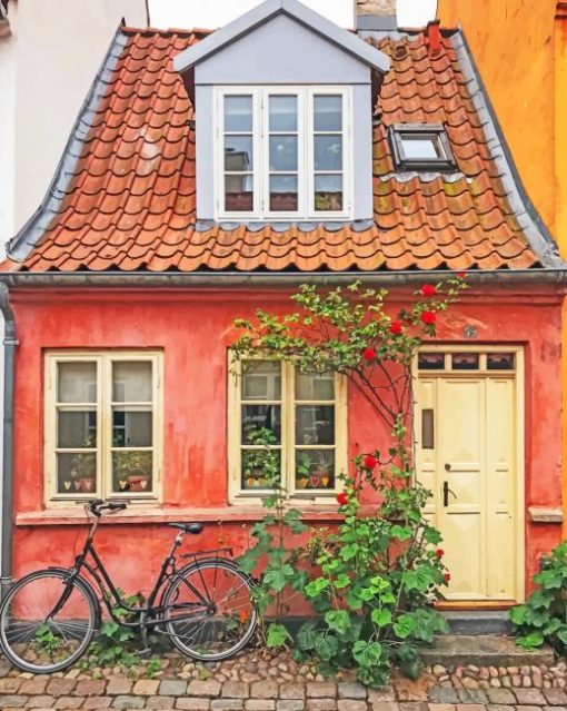 Aarhus Cute House paint by numbers