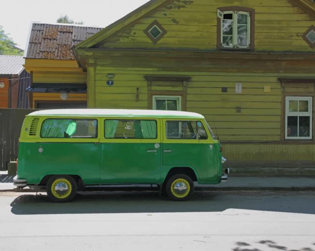 Green And Yellow Van paint by numbers