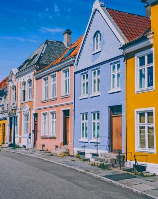 Bergen Houses paint by numbers