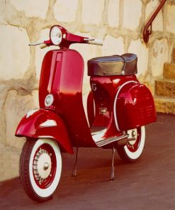 Red Vespa paint by numbers