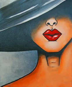 Beautiful Girl With Red Lips paint by numbers