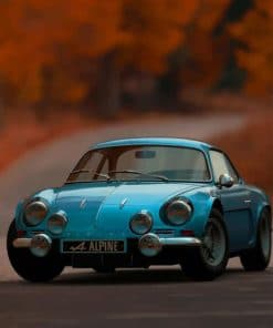 Blue Alpine Car In Nature paint by numbers