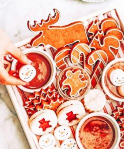 Christmas Food Aesthetic paint by numbers