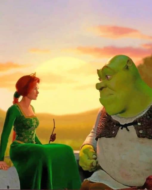shrek And Princess Fiona paint by numbers