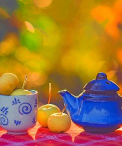 Apples In Cup And Teapot paint by numbers